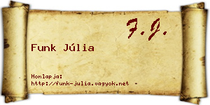 Funk Júlia névjegykártya